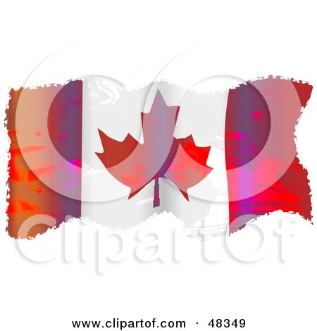 Royalty-Free (RF) Clipart Illustration of a Grungy Canada Maple Leaf Flag Waving On White by Prawny