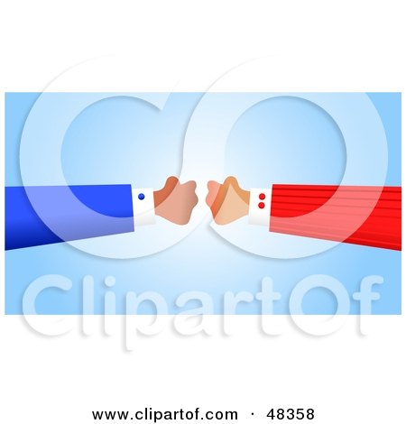 Royalty-Free (RF) Clipart Illustration of Two Handy Hands Baring Fists by Prawny
