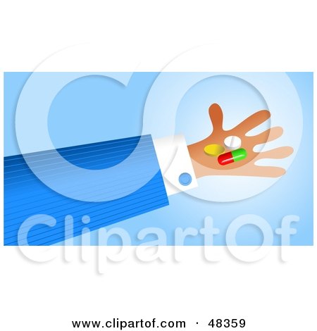 Royalty-Free (RF) Clipart Illustration of a Handy Hand Holding Pills by Prawny