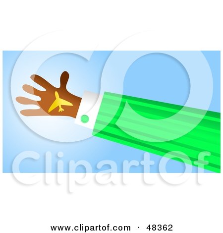 Royalty-Free (RF) Clipart Illustration of a Handy Hand Holding A Plane by Prawny