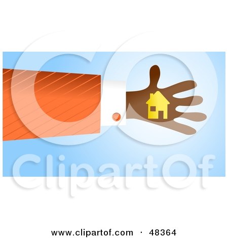 Royalty-Free (RF) Clipart Illustration of a Handy Hand Holding A Home by Prawny
