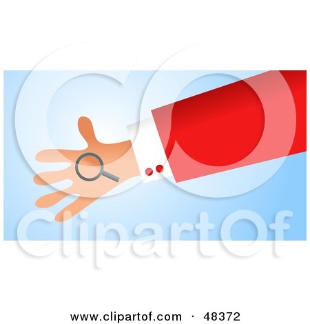 Royalty-Free (RF) Clipart Illustration of a Handy Hand Holding A Magnifying Glass by Prawny