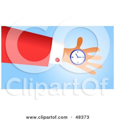 Royalty-Free (RF) Clipart Illustration of a Handy Hand Holding A Watch by Prawny