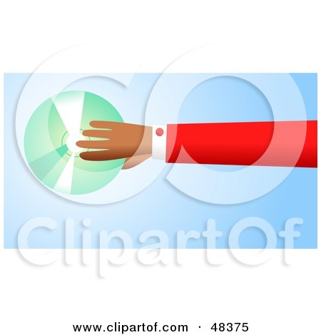 Royalty-Free (RF) Clipart Illustration of a Handy Hand Holding A CD Or DVD by Prawny