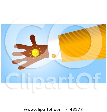 Royalty-Free (RF) Clipart Illustration of a Handy Hand Holding A Sun by Prawny