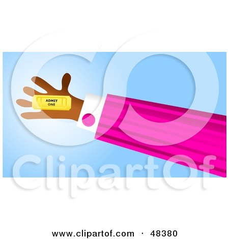 Royalty-Free (RF) Clipart Illustration of a Handy Hand Holding A Ticket by Prawny