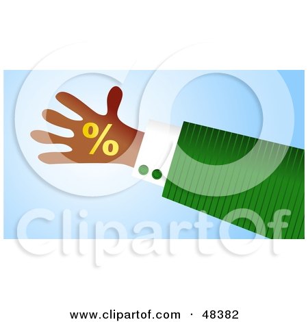 Royalty-Free (RF) Clipart Illustration of a Handy Hand Holding A Percentage Symbol by Prawny