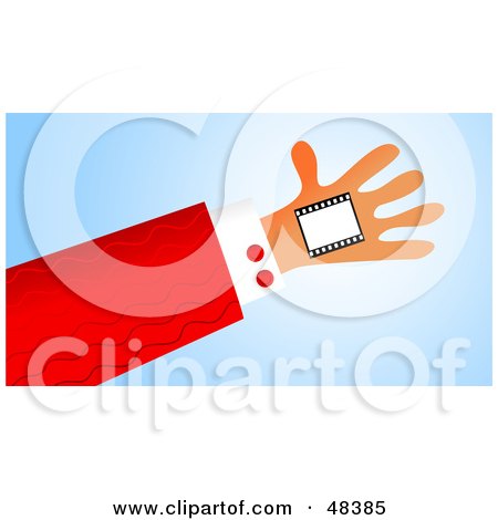 Royalty-Free (RF) Clipart Illustration of a Handy Hand Holding A Film Frame by Prawny