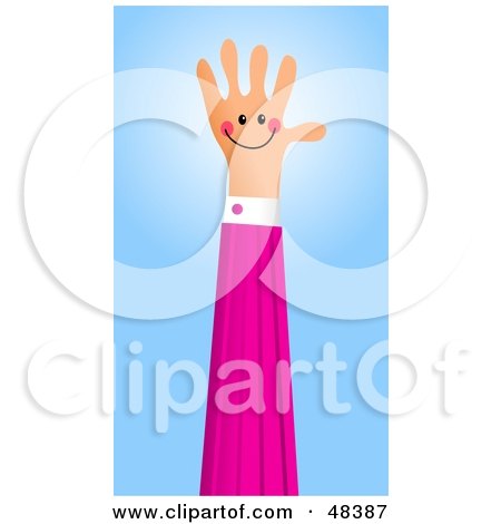 Royalty-Free (RF) Clipart Illustration of a Friendly Handy Hand Waving by Prawny