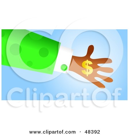 Royalty-Free (RF) Clipart Illustration of a Handy Hand Holding A Dollar Symbol by Prawny