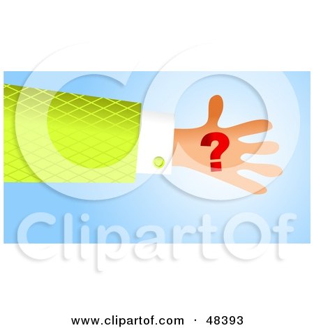 Royalty-Free (RF) Clipart Illustration of a Handy Hand Holding A Question Mark by Prawny