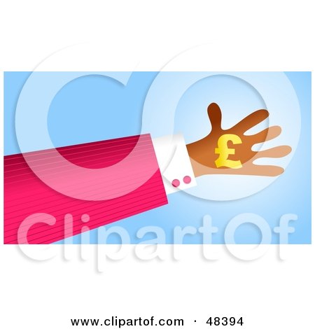 Royalty-Free (RF) Clipart Illustration of a Handy Hand Holding A Pound Symbol by Prawny