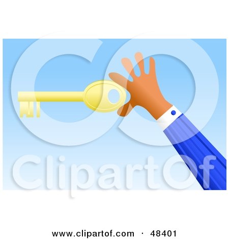 Royalty-Free (RF) Clipart Illustration of a Handy Hand Holding A Skeleton Key by Prawny