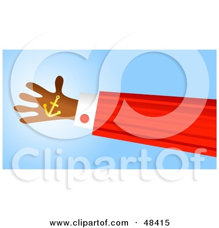 Royalty-Free (RF) Clipart Illustration of a Handy Hand Holding An Anchor by Prawny