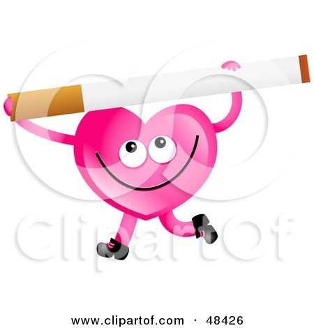 Royalty-Free (RF) Clipart Illustration of a Pink Love Heart Holding A  by Prawny