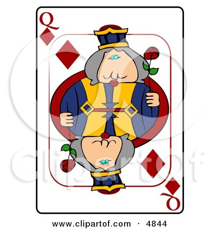 Q/Queen of Diamonds Playing Card Clipart by djart