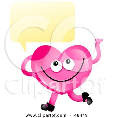 Royalty-Free (RF) Clipart Illustration of a Pink Love Heart With A Chat Box by Prawny
