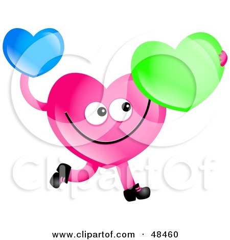 Royalty-Free (RF) Clipart Illustration of a Pink Love Heart Holding Hearts by Prawny