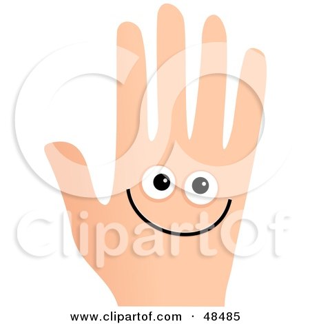 Royalty-Free (RF) Clipart Illustration of a Smiley Face Hand On White by Prawny