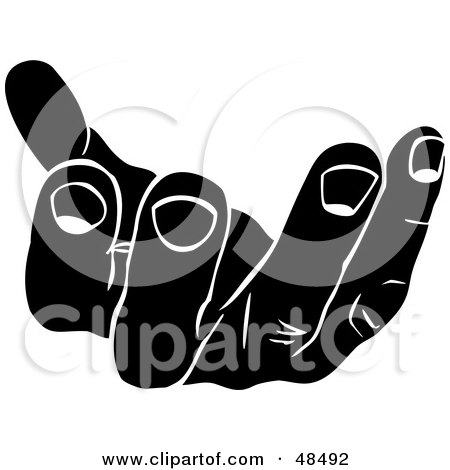 Royalty-Free (RF) Clipart Illustration of a Black And White Man's Hand Reaching Outward by Prawny