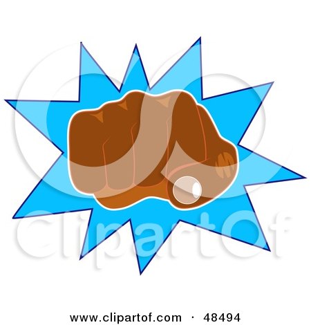 Royalty-Free (RF) Clipart Illustration of a Black Man's Hand Punching Outward by Prawny