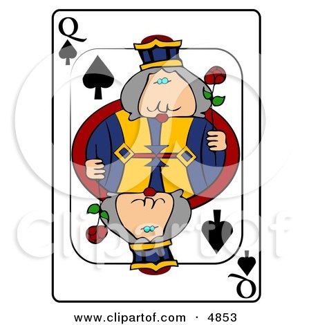 Q/Queen of Spades Playing Card Clipart by djart