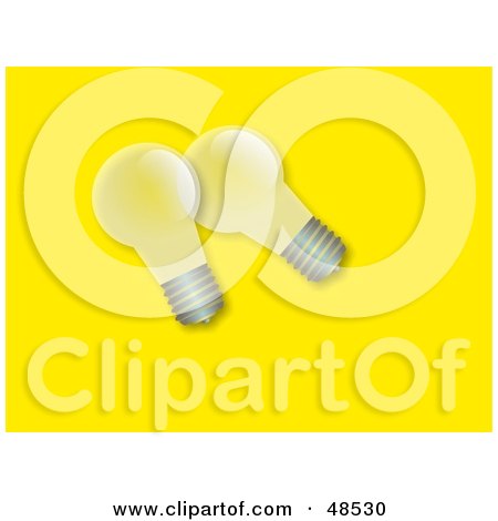 Royalty-Free (RF) Clipart Illustration of Two Transparent Light Bulbs On Yellow by Prawny