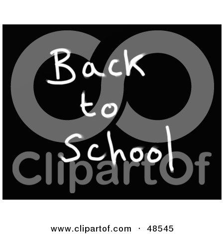 Royalty-Free (RF) Clipart Illustration of a Black and White Back to School Sign by Prawny
