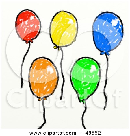 Royalty-Free (RF) Clipart Illustration of a Child's Drawing Of Party Balloons by Prawny