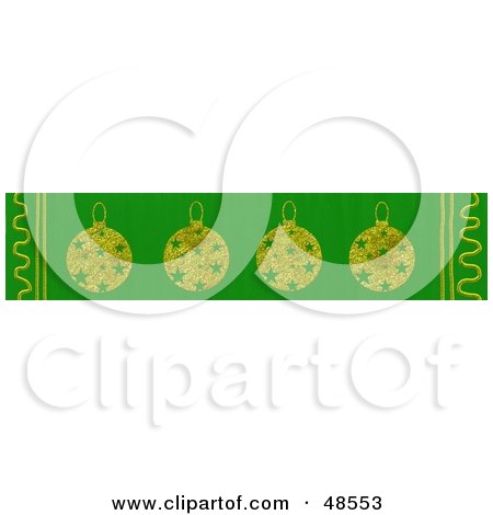Royalty-Free (RF) Clipart Illustration of a Green Christmas Border of Ornaments by Prawny
