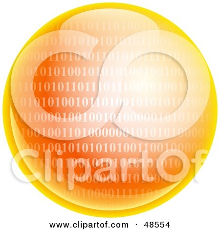Royalty-Free (RF) Clipart Illustration of an Orange Binary Code Globe by Prawny