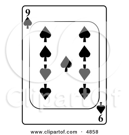 Nine/9 of Spades Playing Card Clipart by djart