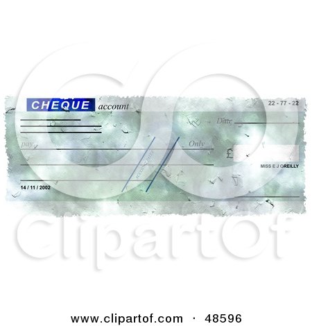 Royalty-Free (RF) Clipart Illustration of a Grunge Textured Blank Cheque by Prawny