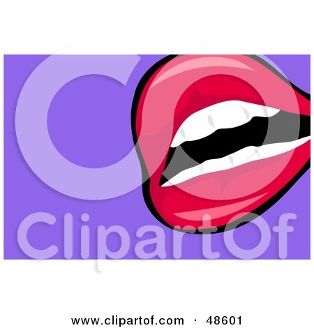 Royalty-Free (RF) Clipart Illustration of a Female Mouth On Purple by Prawny