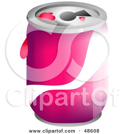 Royalty-Free (RF) Clipart Illustration of a Pink and White Soda Can by Prawny