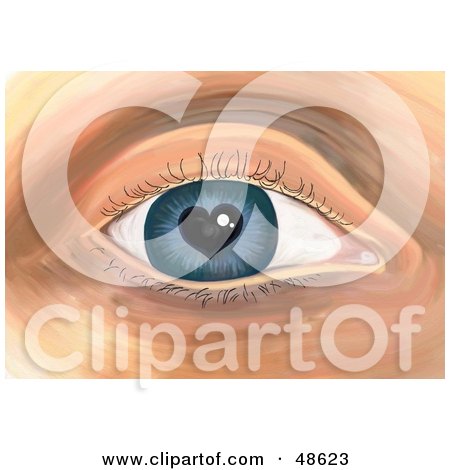 Royalty-Free (RF) Clipart Illustration of a Human Eye With A Heart Shaped Iris by Prawny