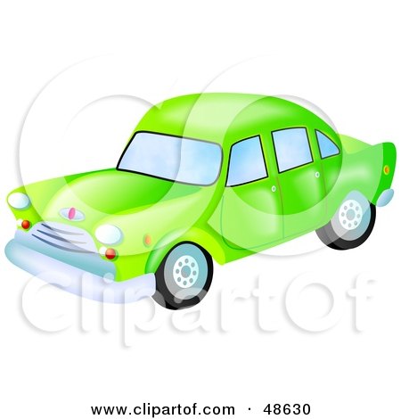 Royalty-Free (RF) Clipart Illustration of a Vintage Green Car by Prawny