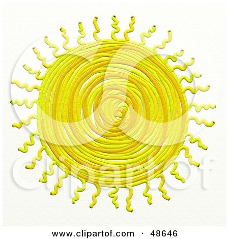 Royalty-Free (RF) Clipart Illustration of a Swirl Textured Yellow Sun by Prawny