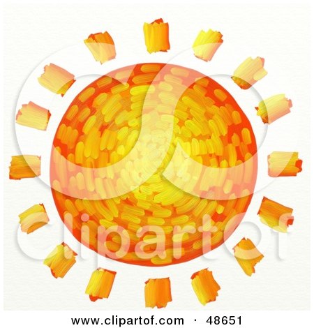 Royalty-Free (RF) Clipart Illustration of an Artistic Orange, Yellow and Red Sun by Prawny