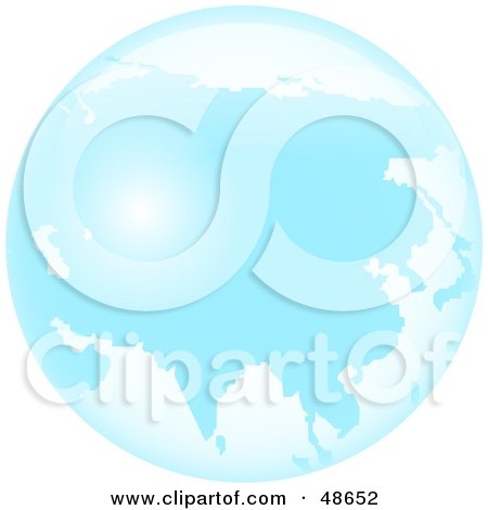 Royalty-Free (RF) Clipart Illustration of a Blue Glass Globe of Asia by Prawny