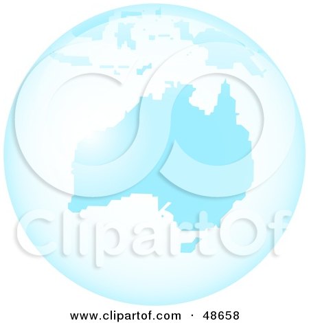 Royalty-Free (RF) Clipart Illustration of a Blue Glass Globe of Australia by Prawny