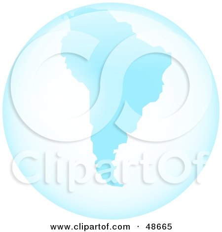 Royalty-Free (RF) Clipart Illustration of a Blue Glass Globe of South America by Prawny