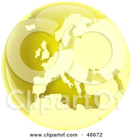 Royalty-Free (RF) Clipart Illustration of a Gold Globe of Europe by Prawny