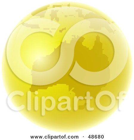 Royalty-Free (RF) Clipart Illustration of a Golden Globe Featuring Australia by Prawny