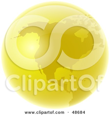 Royalty-Free (RF) Clipart Illustration of a Golden Globe Featuring America by Prawny