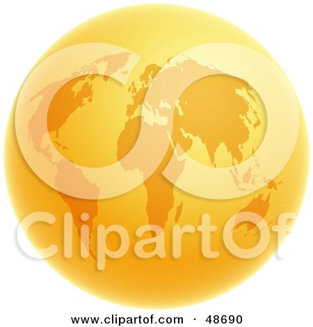 Royalty-Free (RF) Clipart Illustration of a Hot World Globe in Orange by Prawny