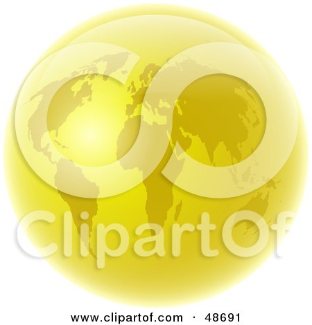 Royalty-Free (RF) Clipart Illustration of a Golden World Globe by Prawny