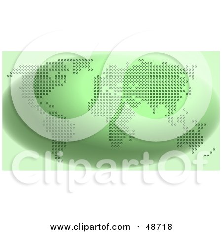 Royalty-Free (RF) Clipart Illustration of a Gradient Green Dotted Map by Prawny