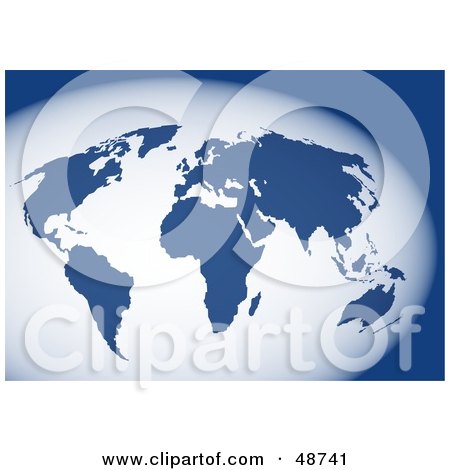 Royalty-Free (RF) Clipart Illustration of a Blue and White World Atlas by Prawny