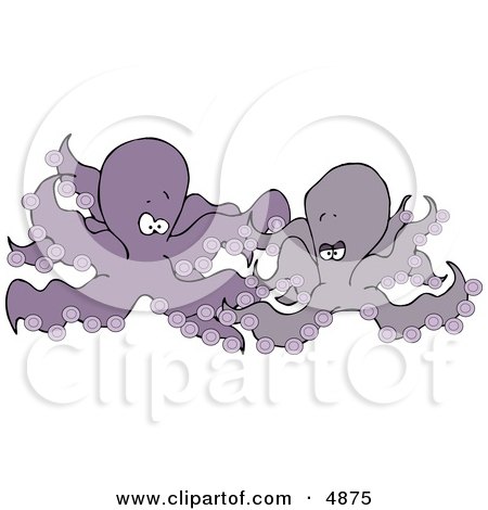 Two Purple Octopuses Clipart by djart